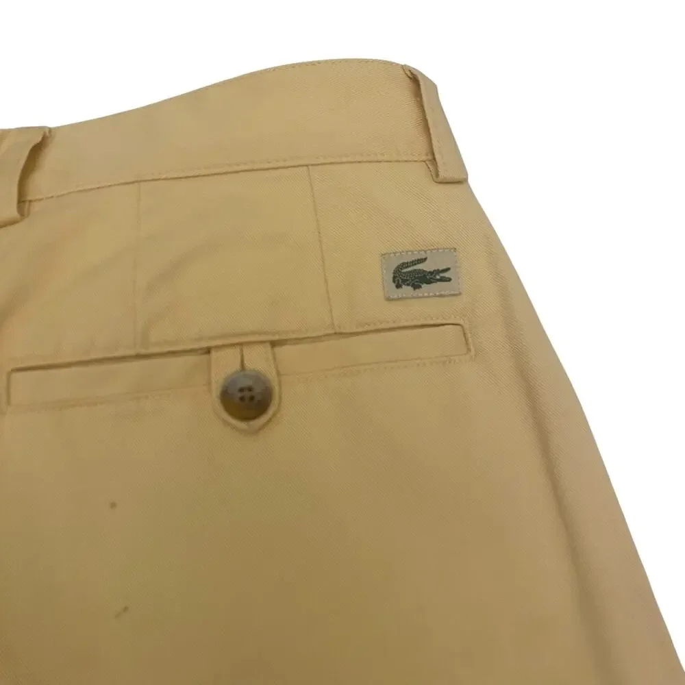 Lacoste Pants Men's Chino Flat Front Size 40 Yellow Regular Fit Made in Peru